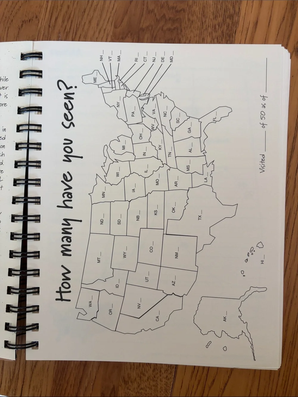 Let's Go See All 50! Visit All 50 States Journal - Brown Spiral Notebook 9x 7